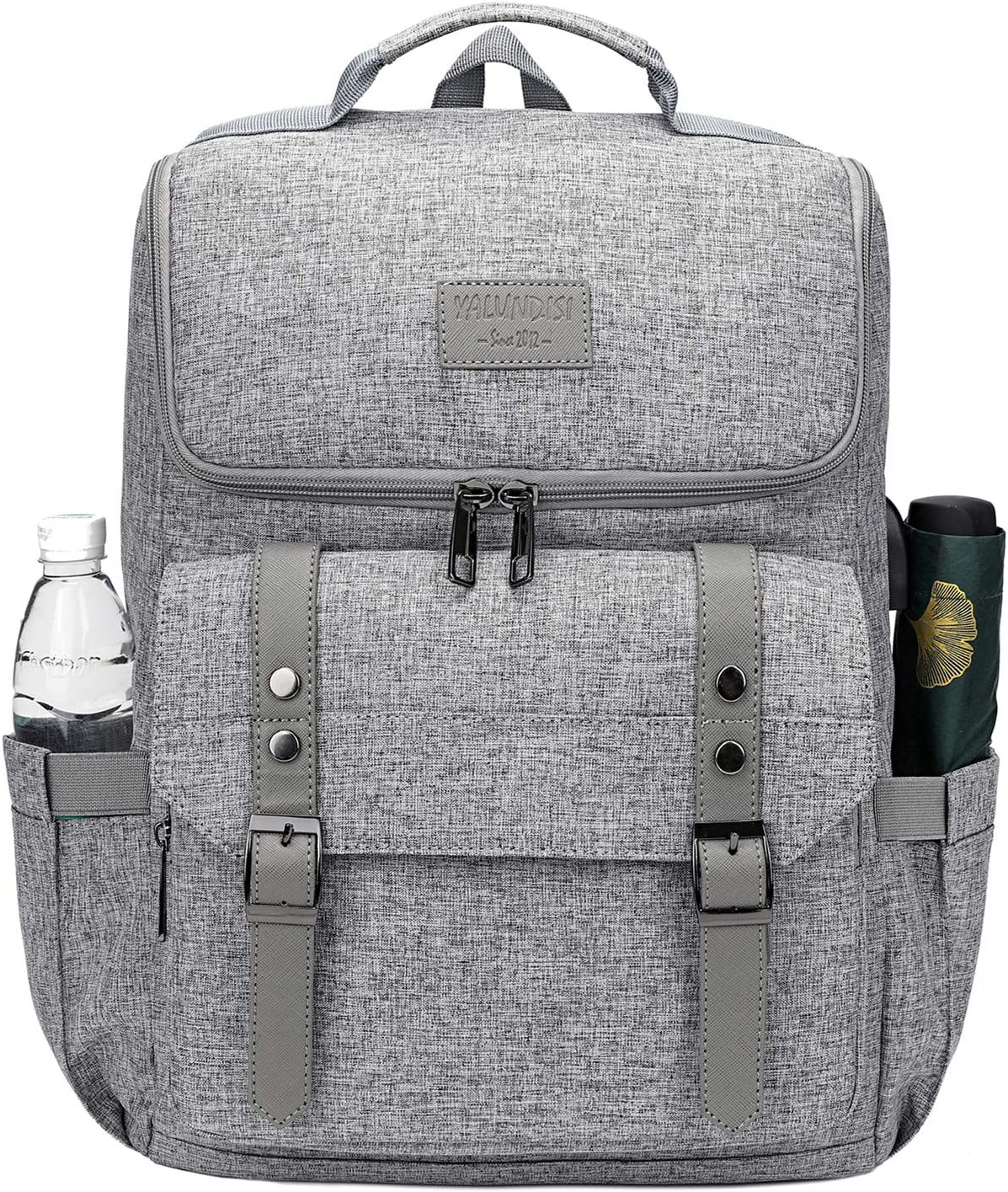 Vintage Backpack Travel Laptop Backpack with usb Charging Port for Women & Men School College Students Backpack Fits 15.6 Inch Laptop Black - Image 2